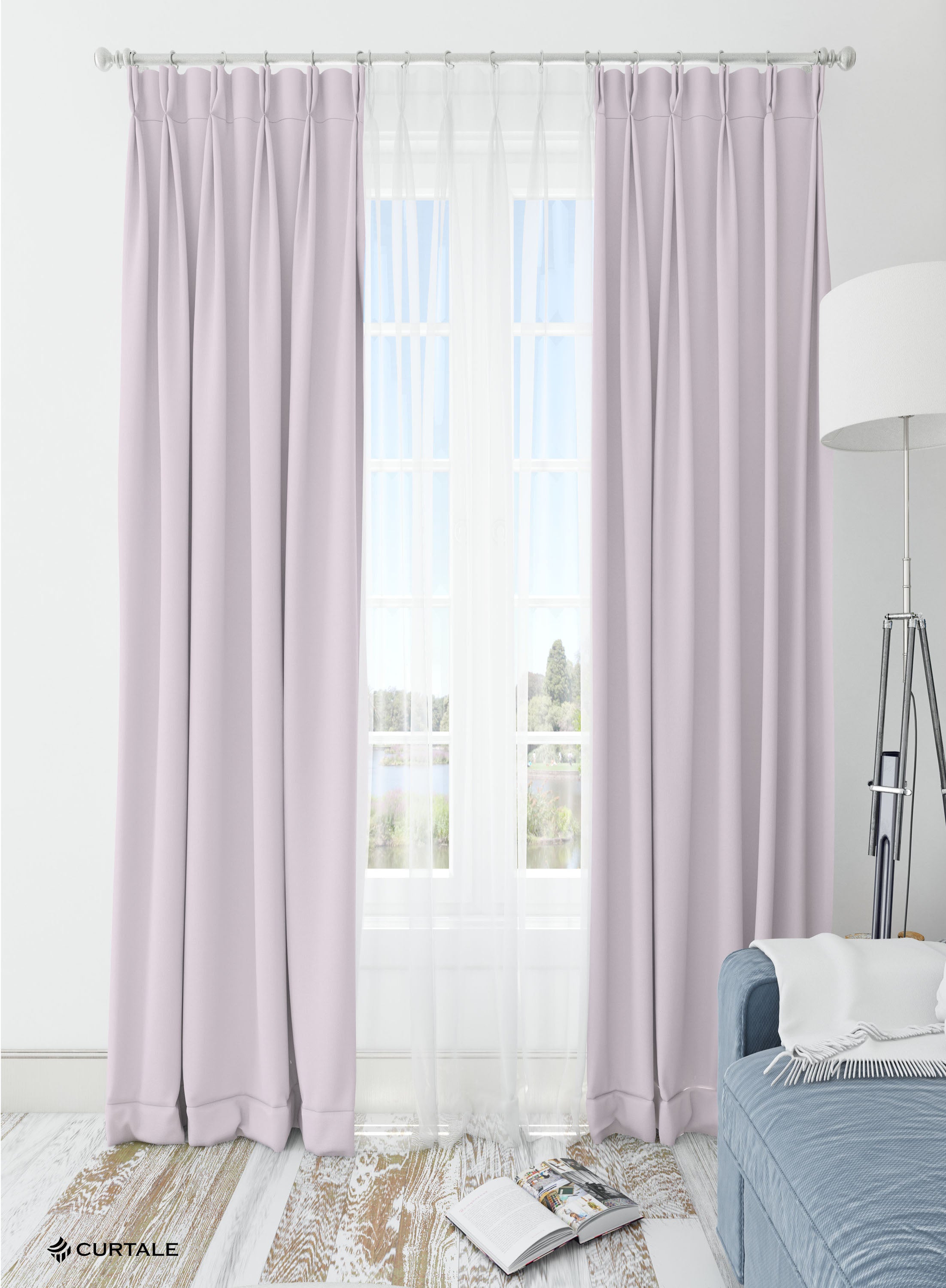 Light Purple Solid Darkening Blackout Curtains - 1 Panel, Polyester