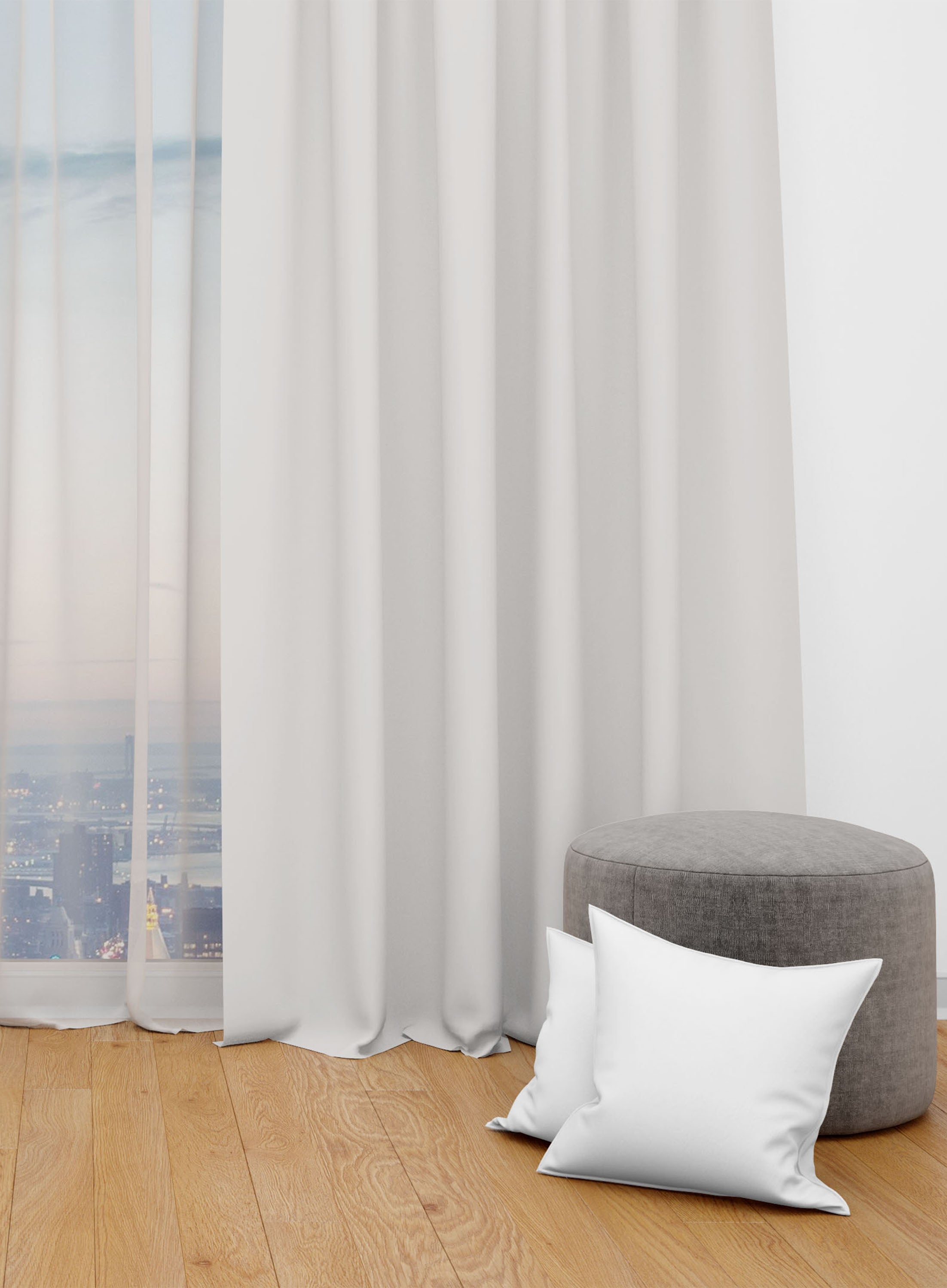 Grey Solid Darkening Blackout Curtains - 1 Panel, Polyester