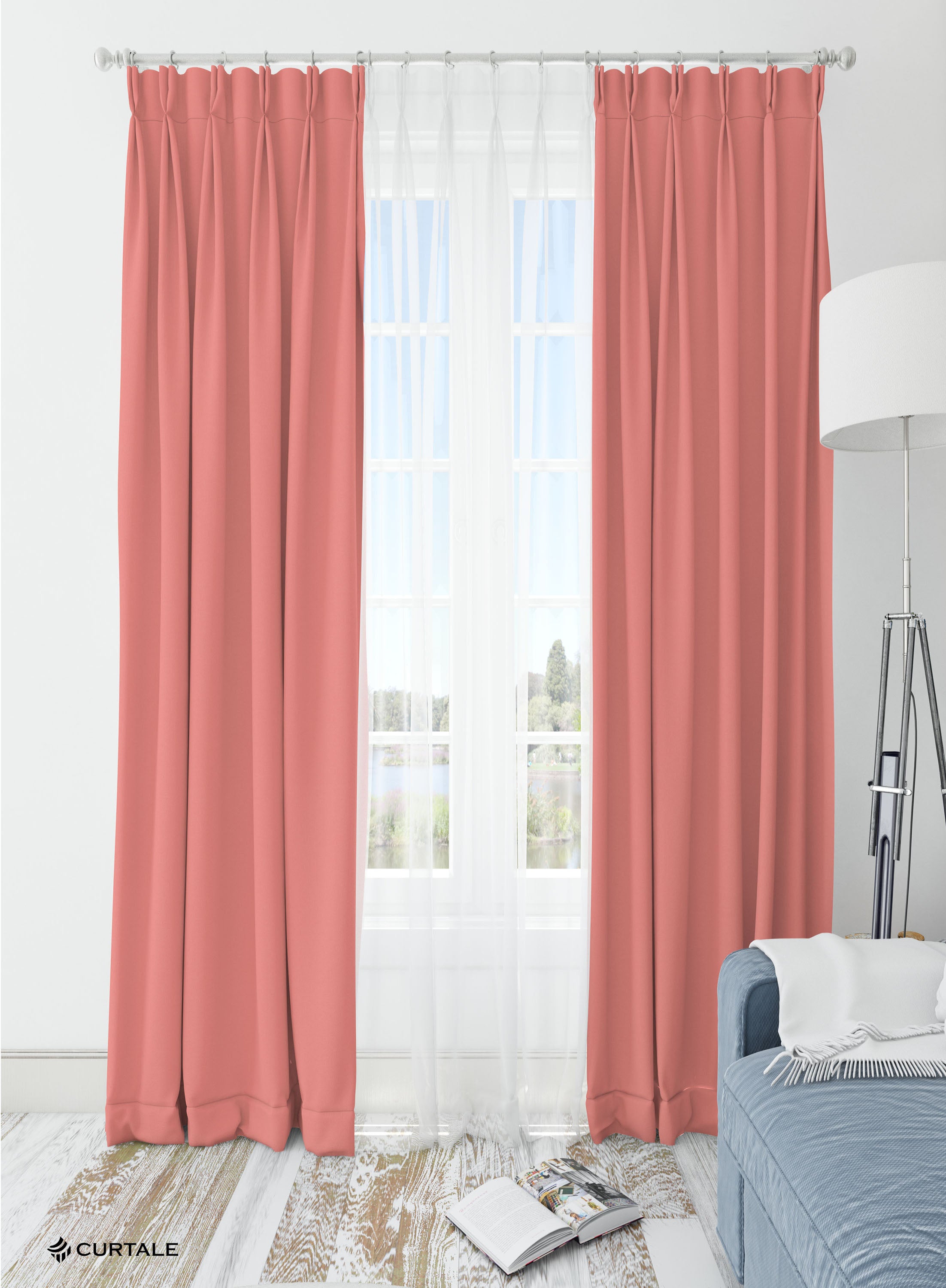 Orange Solid Darkening Blackout Curtains - 1 Panel, Polyester